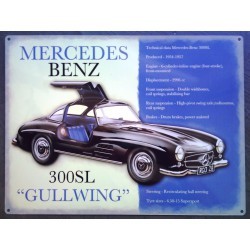 plaque mercedes benz 300sl cullwing tole deco garage pub