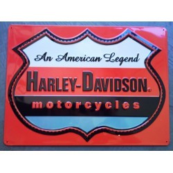 plaque Harley Davidson an american legend logo orange usa