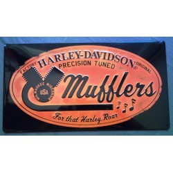 plaque Harley Davidson mufflers pot d'échappement tole pub