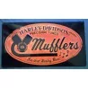 plaque Harley Davidson mufflers pot d'échappement tole pub