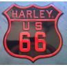 Harley Davidson plaque coat of arms route 66 stamped black red
