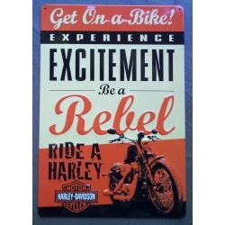 plaque Harley Davidson be a rebel exitement tole affiche usa