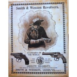 Plate Smith & Wesson Revolvers Beige Tole Old Deco style