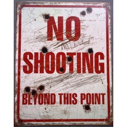 plaque no shooting beyong this point tole deco humor loft