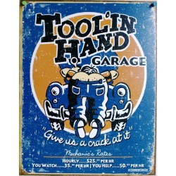 plaque tool in hand garage tole publicitaire déco loft