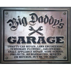 plaque big daddy's garage tole publicitaire deco diner loft