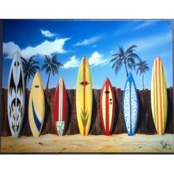 Plate 7 surfboard on the beach Deco sea bar snack