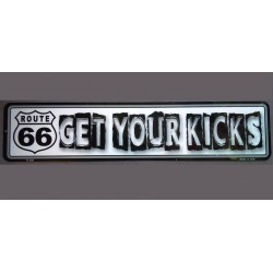 plaque route 66 longue rue get your kick tole publicitaire
