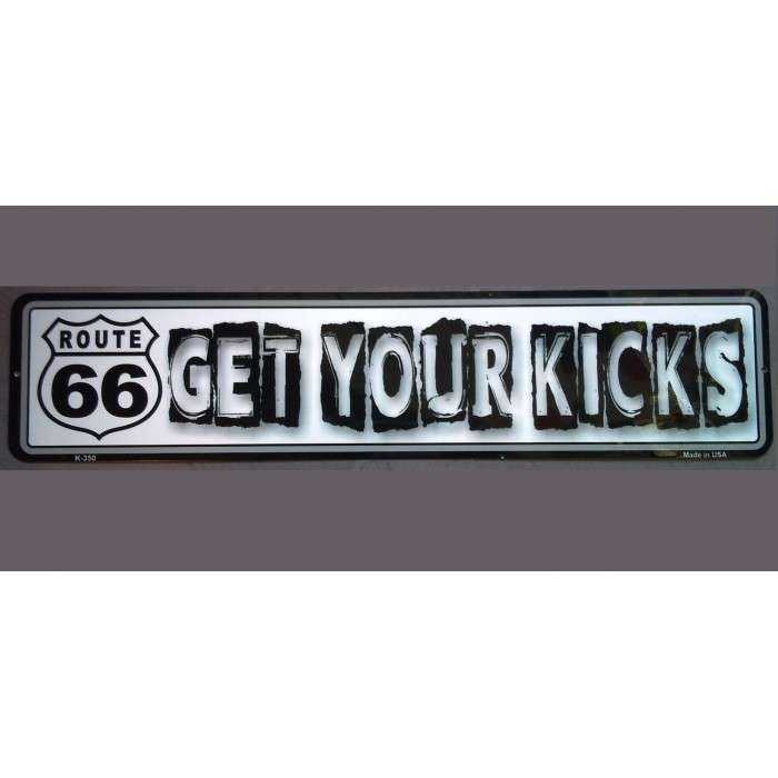 plaque route 66 longue rue get your kick tole publicitaire
