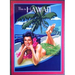 plate hulla girl hawaii lying down deco beach var diner usa