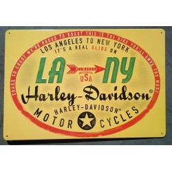 plaque Harley Davidson los angeles to new york tole biker