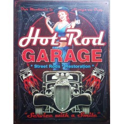 plaque pin up et hot rod garage tole publicitaire usa loft
