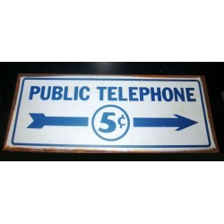 Public plate phone 5 cents old rust appearance tole
