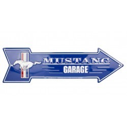 Plate Fleche Ford Mustang Garage Blue Tole Deco 51cm Poster