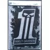 Postcard Metal Harley Davidson 1 Skull Aged Tole 14cm