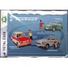 Postcard metal 3 trabant tole deco 14cm pub poster
