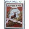 carte postal metal deere & co avec un cerf tole deco 14cm