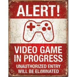Plate alert video game in progress tole pub games poster us