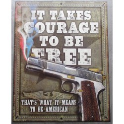 Courage to be free plate with tole deco gun US poster