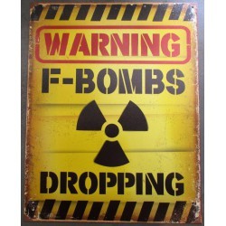 plate warning F bombs radiation deco style punk poster usa