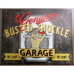 plaque busted knuckle garage vieilit tole publicitaire deco