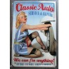 Blonde pin up plate that changes a Classic Auto Tole wheel
