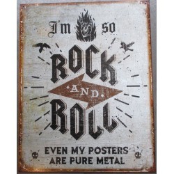 plate i am so rock roll tole deco poster metal publicitair