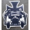 Hot Rod nurse sticker and Malte cross sticker Rockab sticker