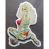Sticker blonde skeleton self-llant trash rock roll kustom