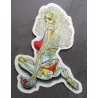 sticker squelette blonde autollant trash rock roll kustom