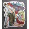 Sticker Pin Up Blonde Trash Leopard Rockabilly Sticker