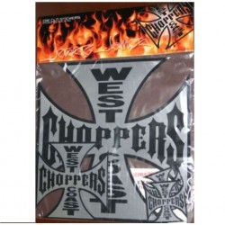Lot 5 Sticker West Coast Choppers Cross Malta 32 16 8 cm