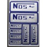 planche de stickers NOS  bleu gris autocollant drag racing