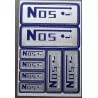 planche de stickers NOS  bleu gris autocollant drag racing