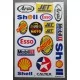 planche de stickers huile divers sponsors esso mobil autocollant