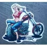 Sticker Pin Up blonde and brown motorcycle sticker biker USA