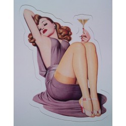 mini sticker pin up et coupe champagne autocollant sexy