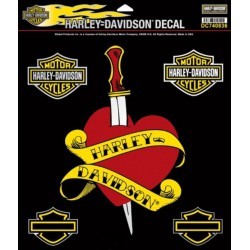sticker harley davidson coeur poignard géantautocollant lot