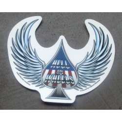 sticker as de pique ailé hell on wheels autocollant biker us