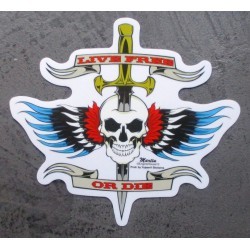 Live sticker Free or die , Craneet self-closing sword rockab