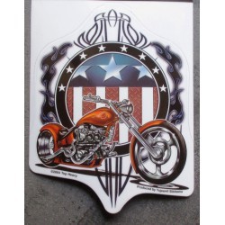 sticker american chopper moto orange autocollant biker