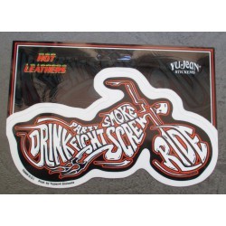 Sticker Motorcycle Drink Fight Ride Screw Biker Sticker