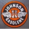 Johnson Gasolene Deco Garage Service Station enamelled plate