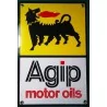 Enamelled plate AGIP motor oil deco garage tole pub metal