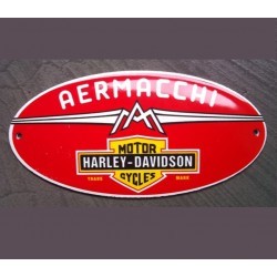 plaque décorative emaillée harley aermacchi tole email garage usa