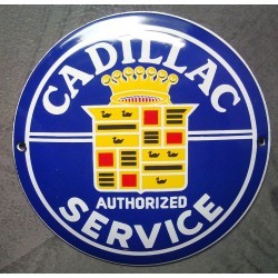 plaque décorative emaillée cadillac authorized service tole email