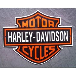 plaque décorative emaillée harley davidson logo tole email moto