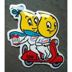 plaque décorative emaillée esso scooter 14cm goute deco garage