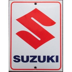 plaque décorative emaillée suzuki logo moto tole email garage bike