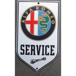 plaque décorative emaillée alfa romeo service tole email garage